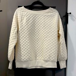 White Loft quilted sweater